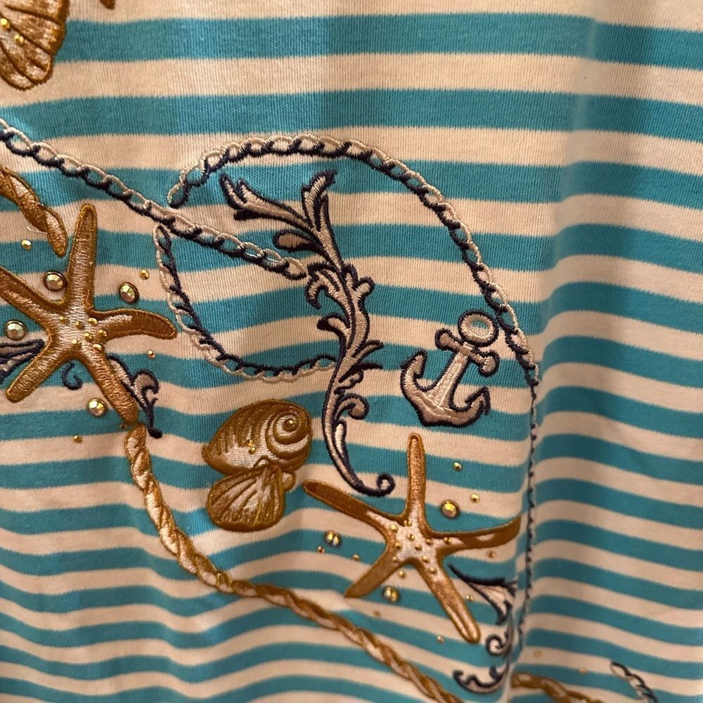 NWT Quacker Factory Nauticall seashell top size small - Picture 5 of 5
